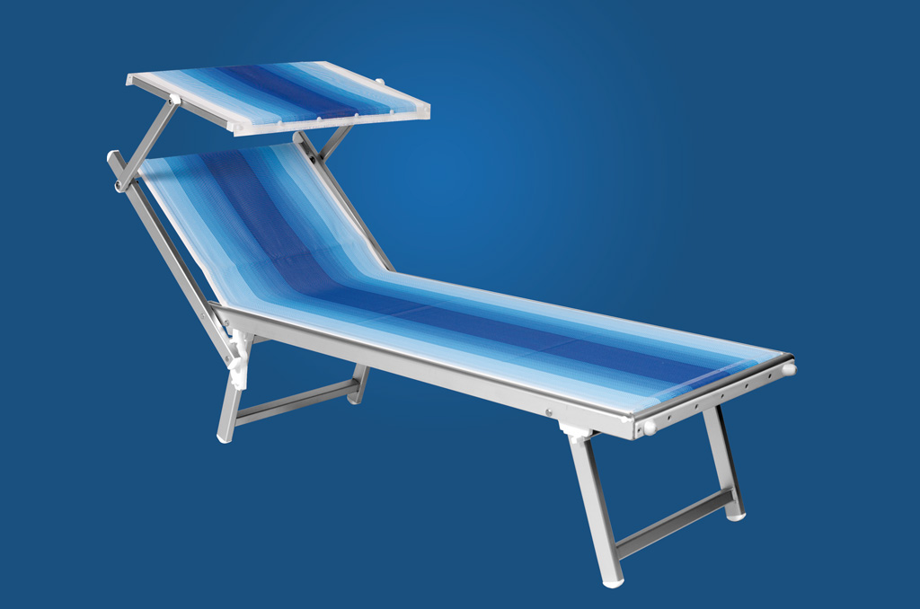 Sun beds in anodized aluminium