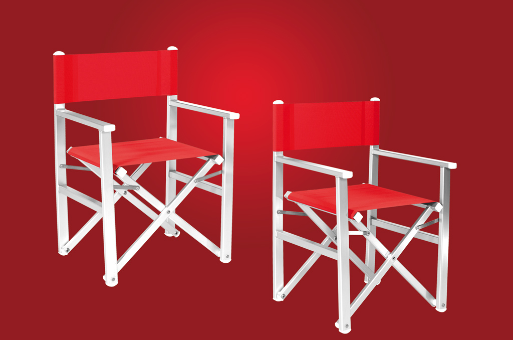 Chairs in anodized aluminium